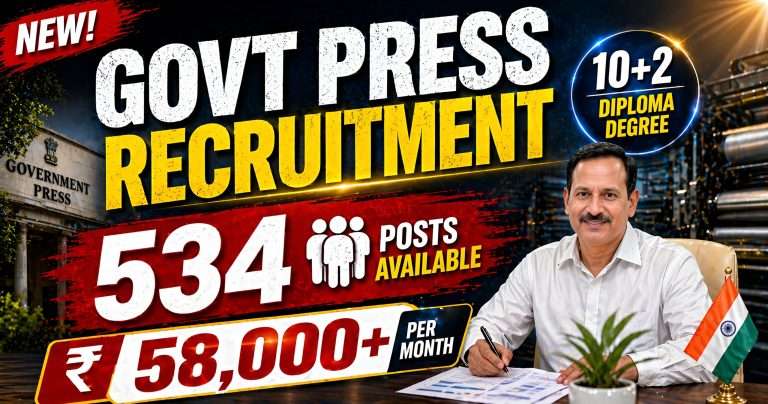 Government Jobs Notification : సెంట్రల్ గవర్నమెంట్ ఆఫ్ ఇండియా నందు కొత్తగా ఉద్యోగ నోటిఫికేషన్లు వచ్చేసాయి. కరెన్సీ నోట్ ప్రెస్ నందు మొత్తం 534 పోస్టుల కొరకు నోటిఫికేషన్లు విడుదల చేసింది|Notifications have been issued for a total of 534 posts at the Currency Note Press